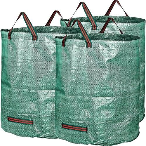 3-Pack 72 Gallons Heavy Duty Garden Waste Bags Maximum 120lbs one bag Woven Fabric for Garden Lawn Leaf Yard