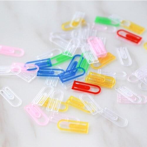 60pcs Candy Color Paper Clips Mini Stationery Clip Pins Practical DIY Handcraft Decoration Supplies Colourful Paperclips