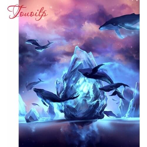 Full circular 5D DIY Diamond Painting animal dolphin Diamond Embroidery Of Rhinestone Diamond Home Decor