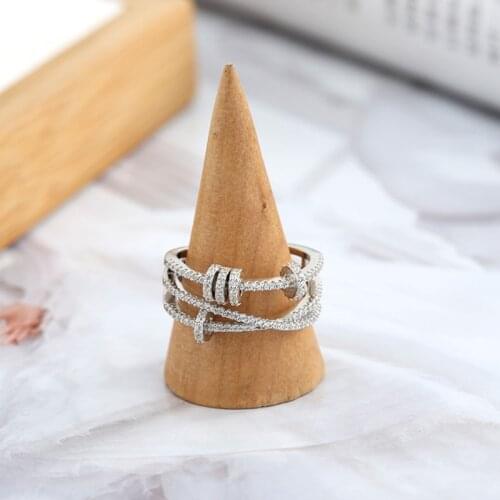 Anti Anxiety Ring Spinning Fidget Rings for Women Men Anxiety Worry Finger Stress Relief Rings With Beads Spinner Rings