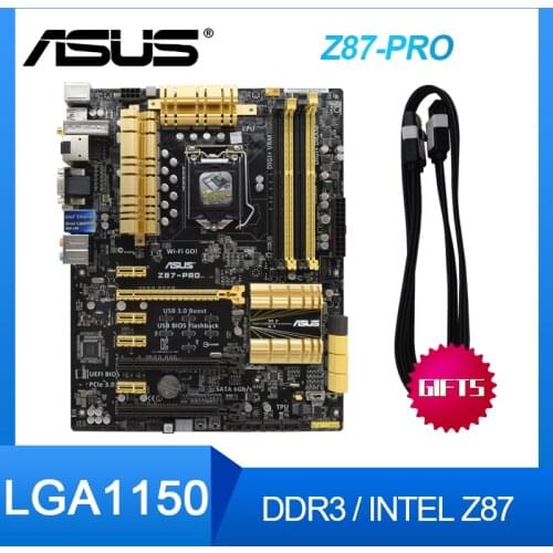 ASUS Z87-PRO İntel Z87 PC Motherboards Socket LGA 1150 DDR3 Z87 SATA3 USB3.0 pin supports 4790K Desktop Motherboard Set