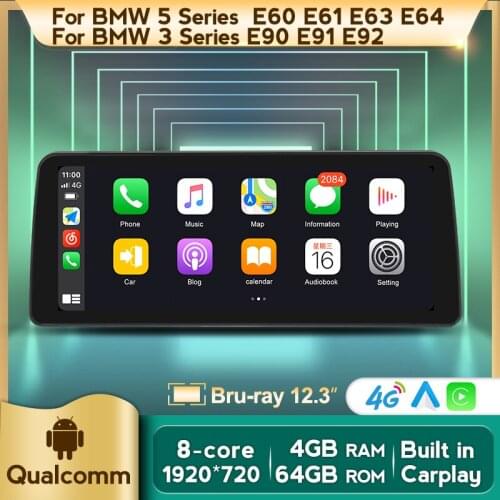 Android 10 4G RAM 64G ROM Car Multimedia Player for BMW Series 5 3 E60 E61 E62 E63 E90 E91 E92 GPS Navigation Autoradio Carplay
