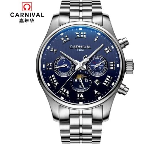 Top Brand Men 's Waterproof Watches 6 Hands Multifunction Mechanical Watches Luminous display Fashion sports and leisure clock