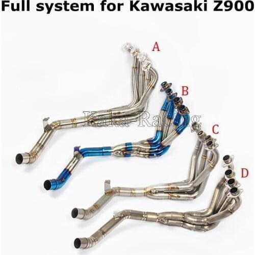 For Kawasaki Z900 2017 Motorcycle Exhaust Muffler Modified Stainess Steel Full System Titanium Alloy Front link mid Pipe Tube