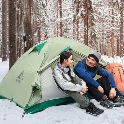 Double Outdoor Camping Equipment Climbing Ultralight Aluminum Pole Anti Rainstorm Silica Gel Hewolf Tent
