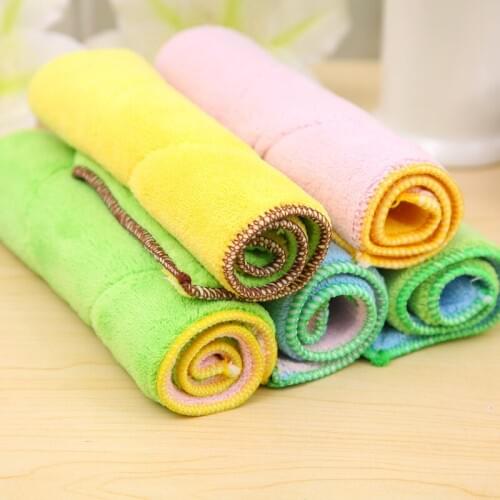 Double-sided Microfiber Absorbent Lint-free Rag Not Contaminated with Oil Washing Towels Clean Kitchen Clothe Free Shipping