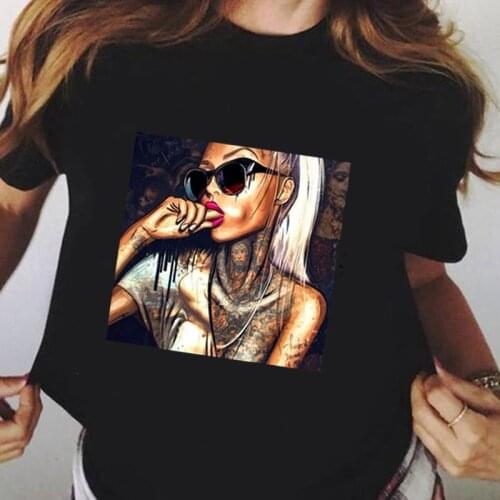 Harajuku Gothic Black T shirt 2020 Summer Short Sleeve Plus Size Tshirt Soft Womens T-shirts Fashion Black Girl Magic Steetwear