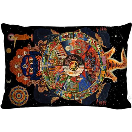 Personalized Custom Zippered Rectangle Buddha Pillow Case (Two sides) High Quality Home Textile Pillow Case