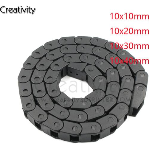 Creativity 7x7mm 7*15mm 10 X 20/30/40 mm L1000mm Cable Drag Chain Wire Carrier with end connectors for CNC Router Machine Tools