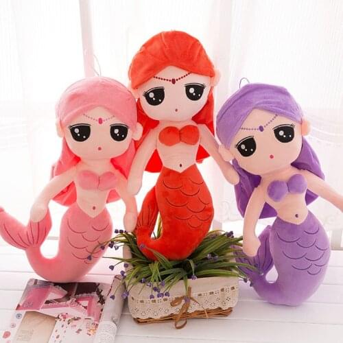 New sale Plush Mermaid Dolls With Curved Tail Plush Toys For Girl Super Beautiful Little Mermaid 30cm Baby Doll Wedding Dolls