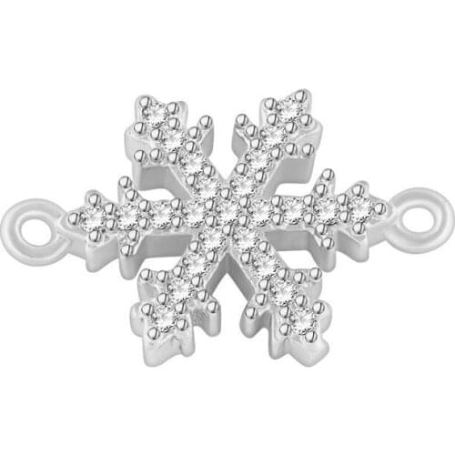 Supplies For Jewelry 5pcs Zircon Snowflake Charms For Jewelry Making Bijoux Copper Micro Pave Czech Christmas Charms Diy Gifts