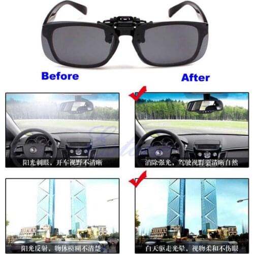 Y166 New Day Night Vision Polarized Driving Clip-on Flip-up Lens Sunglasses Glasses