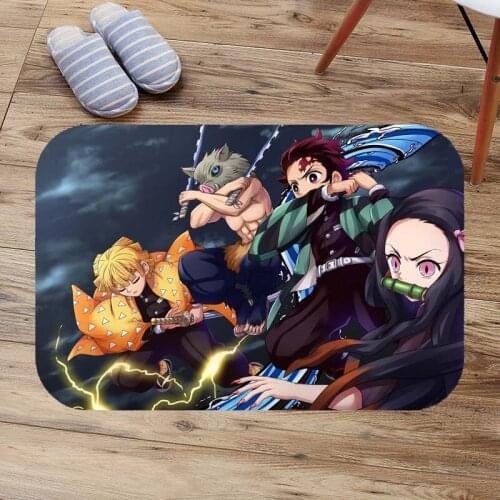Demon Slayer Kitchen Mat Custom Anti-slip Area Rugs Living Room Balcony Bathroom Carpet Set Doormat Bath Mats Bedroom Tapete