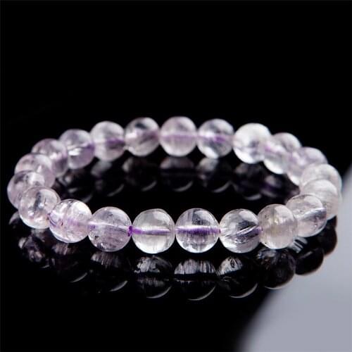 Drop Shipping 9mm Natural Purple Kunzite Quartz Crystal Round Beads Jewelry Charm Stretch Bracelet For Women