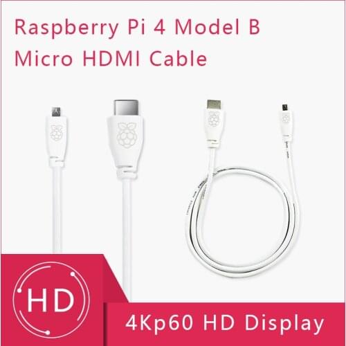 Raspberry Pi 4 Molde B Micro HDMI to Standard HDMI (A/M) 1m 2m Cable