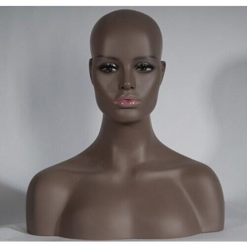 Realistic Female Fiberglass Mannequin Head Bust For Wig,Jewelry/Hat Display
