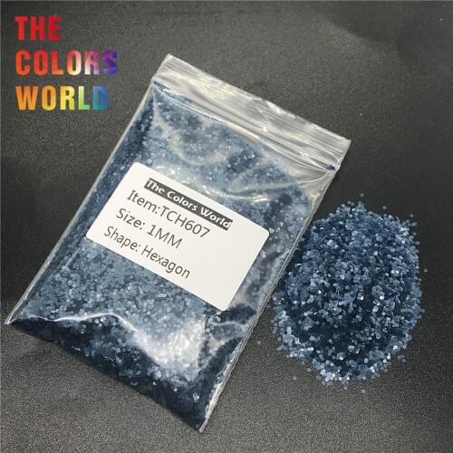 TCH607 Hexagon Shape Matte Indigo Blue Color Nails Glitter Nail Art Decoration Makeup Body Glitter Henna Nail Gel Handwork DIY