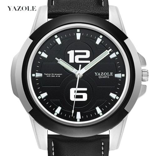 [Luminous Hands] YAZOLE Top Brand Sports Men Watch 45mm Large Dial Quartz Wristwatch Male Clock Practical Gift Relogio Masculino