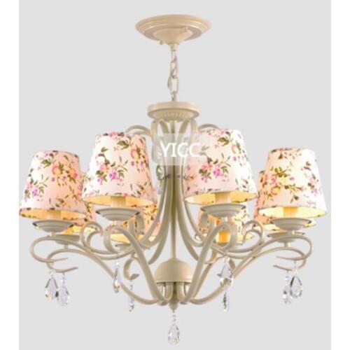 Iron lamp botticing 3/6/5/8 heads Multiple Chandelier Lighting fashion rustic fabric living room restaurant lamp