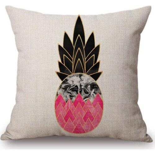 18" Nordic Geometric Pink Pineapple Decorative Pillow Case For Sofa Hot Sale Geometry Cotton Linen Outdoor Bench Cushion Cover