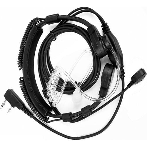 2 Pin Throat Microphone Mic PTT Air Tube Headset Headphone Earpiece For Baofeng Radio BF-K5 BF-A5 BF-480 BF-490 BF-320 BF-V6