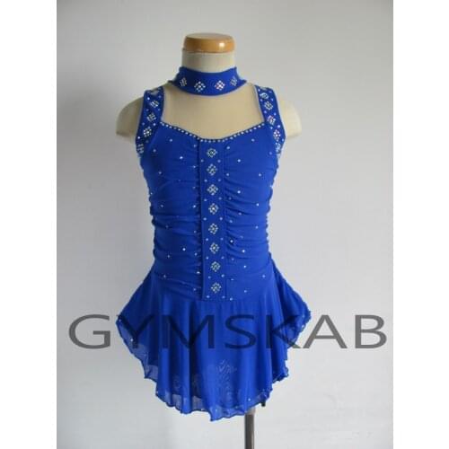 2018 Charming Figure Skating Dress Womens Girls Customized Ice Skating Dress Sleeveless Gymnastics Costume 8112