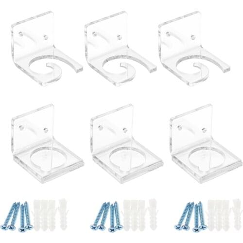 3 Pairs Fishing Rod Holder Rack Acrylic Vertical Bracket Storage Holder fishing pole holder storage rack wall mount