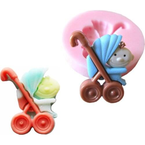 3D Baby Car Shape Soap Fondant Cake Silicone Molds Chocolate Mold Biscuits Mould Kitchen DIY Wedding Cake Decorating Tools