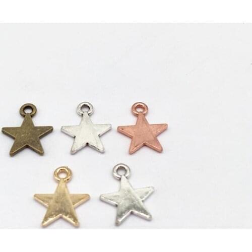 42 pcs Fashion Charms star Pendant 3 color Fit DIY Handmade Earring Bracelets Necklace Metal Jewelry Making