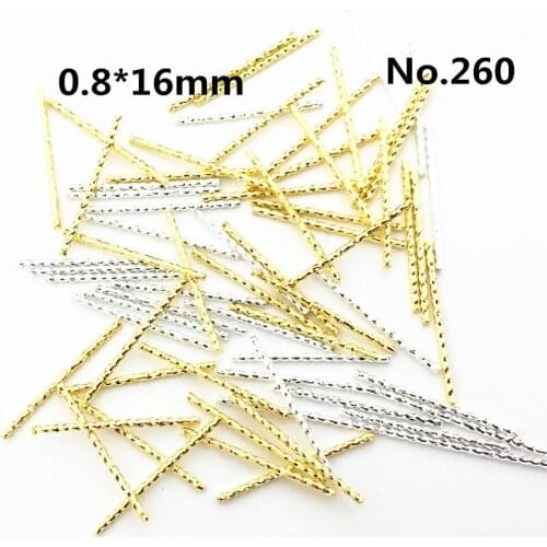 50Pcs/Lot Korea 0.8x16mm Gold Silver Fine Thread Stick 3D Metal Alloy Nail Art Parts Decorations Nail Stickers for Manicure