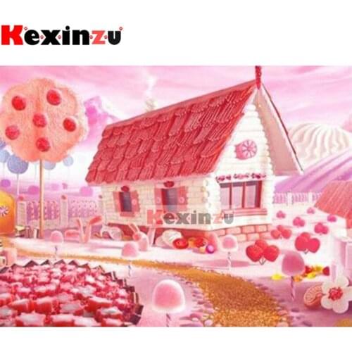 5D DIY Full Square/Round Drill Diamond Painting Kit "Pink candy house" Embroidery Mosaic Cross Stitch Stickers Decor Gift X01