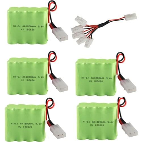 9.6v 1800mah NICD Rechargeable Battery + 9.6v Charger set For Rc toy Car Robot Boat Gun Tank Train NI-CD AA 9.6v Battery Pack