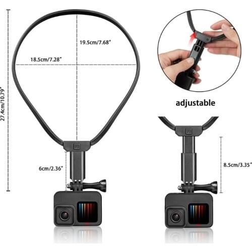 B2EF 1 Set Neck Hanging Holder Kit with Screw Phone Clip & Lanyard Accessories for Action Cameras