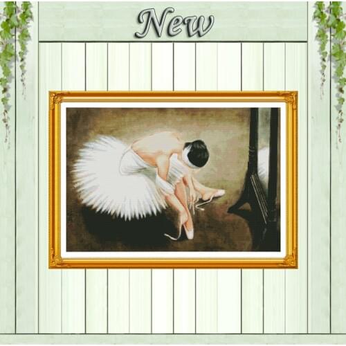 A ballerina Dancing girl Counted Printed on canvas DMC 11CT 14CT Cross Stitch kits Needlework Set DIY embroidery Home Decoration