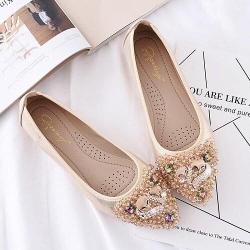 Fashion Women Ballet Shoes Leisure Spring Pointy Ballerina Bling Rhinestone Flats Snadals Princess Shiny Crystal Wedding Shoes