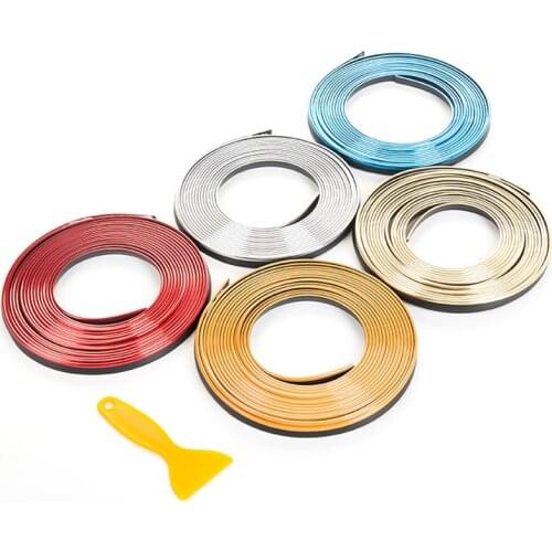Free shipping 8 meter Universal Car Styling Flexible Trim For Car Interior Exterior Moulding PVC Decorative Strip Chrome