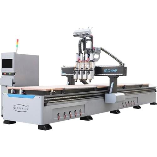 Four spindle wood cnc router 1325 furniture kitchen cabinet door making machine price