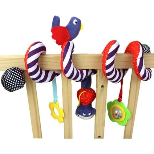 Baby Rattles Bed Bell Stroller Hanging Dolls Educational Toys Soft Mobiles Car Seat Stroller Spiral Crib Toy For Newborn Baby