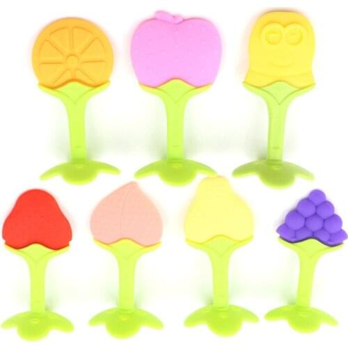 Fruits Baby Chew Teether Toys Silicone Teething Pendant Necklace BPA Free