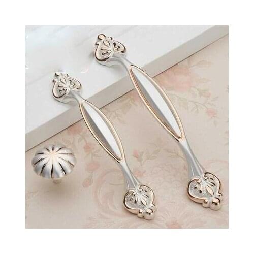 Door Pulls Knob White Gold Drawer Pulls Handle Dresser Handle / Kitchen Cabinet Pulls Handle Knob Decoration Hardware