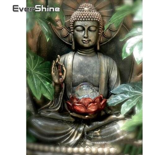 Evershine Diamond Painting Religion Icon Diamond Mosaic Portrait Buddha Full Drill Square Diamond Embroidery Zen Rhinestone Art