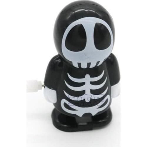 IWish Halloween Wind Up On The Chain Jump Ghost Black Human Skeleton Jumping Human Skull Gift Toy For Kids Toys All Saints' Day
