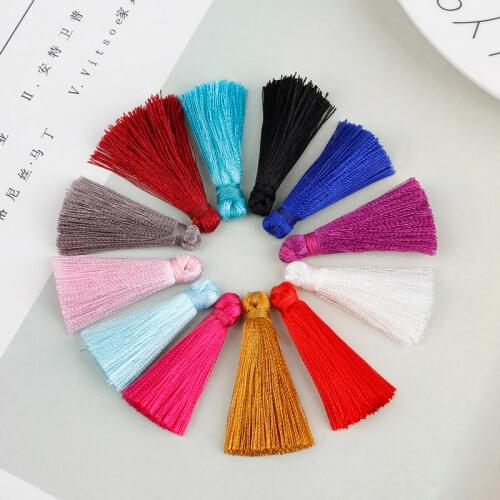 10pcs/lot 35mm Artificial Silk Tassel 12 Colors Rayon Tassels for DIY Craft Jewelry Making Straps Keychain Earring Accessories