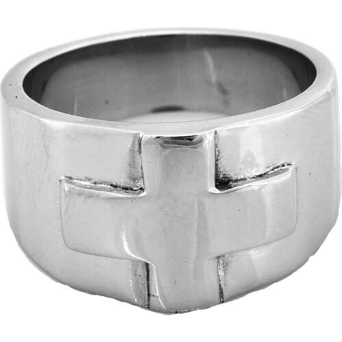 Fanssteel Stainless Latin Cross Wide Band christ christian Ring FSR08W69