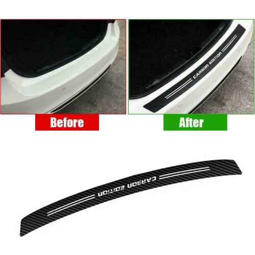 Creative Black Car Tuning 4D Carbon Fiber Trunk Bumper Guard Decal Sticker Moulding Trim Universal Auto Car Accessories