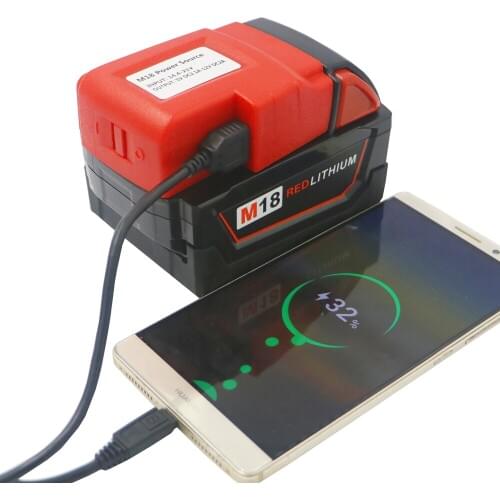 18V Lithium Ion 4000mAh 4.0AH battery+USB adapter Charger for Milwaukee M18 M18B2 M18B4 M18BX Li18 Power Bank for Phone Ipad