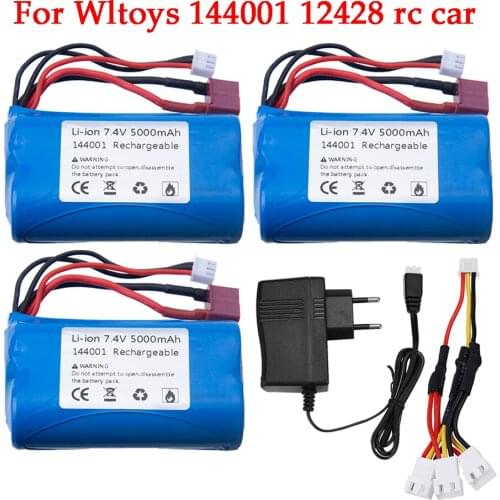 21700 7.4V 5000MAH li-ion Battery 2s for Wltoys 144001 12428 RC Car Boats truck Spare Parts /charger 7.4V 2S upgrade battery