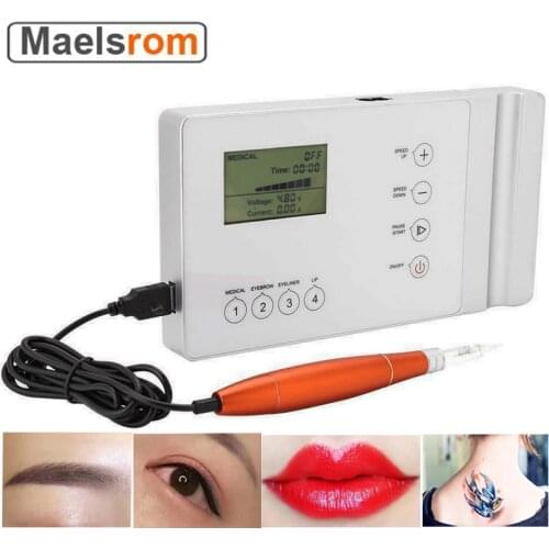 Permanent Makeup Machine Eyebrow Tattoo Digital Device Eyeliner Lip Machine Pen MTS Micro Cartridge Needle Set