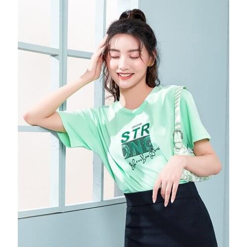 2021 Fashion embroidery Solid color Short Shirt For Women Japanese and Korean Harajuku style Summer Loose casual top T shirt