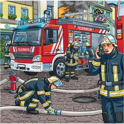 Cartoon fireman Diy Diamond Painting 5D diamond mosaic full square drill diamond embroidery cross stitch kids room decorZP-1451